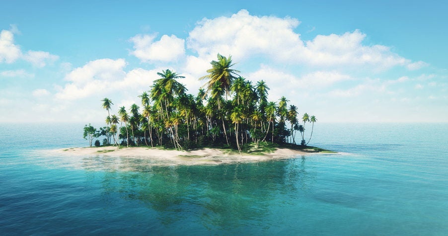 Tropical island in the ocean
