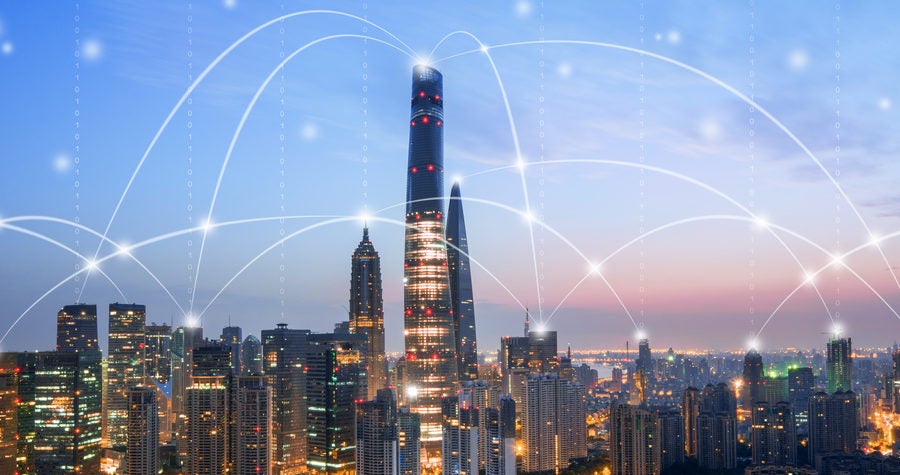 Shanghai Skyline - network connection