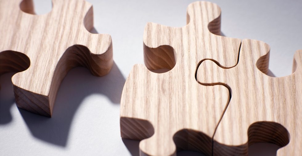 Wood puzzle pieces