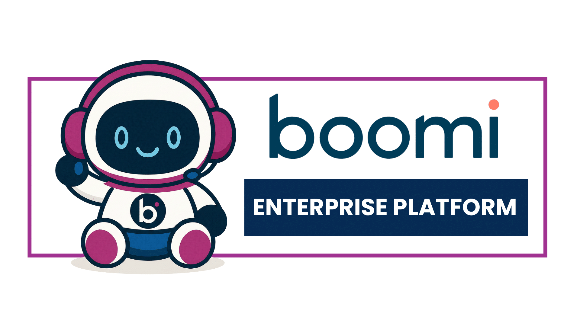 Boomi Japan公式マスコットキャラクター「ぶみまる」とBoomi Enterprise Platformロゴ